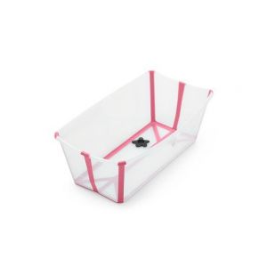 Stokke Flexi Bath Bundle with Heat Sensitive Plug V2 - Transparent Pink @