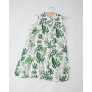Little Unicorn Cotton Muslin Sleep Bag Small Tropical Leaf