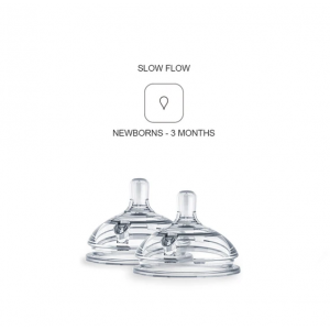 COMOTOMO  Slow Flow Silicone Nipples 0-3 Months 2 Pack