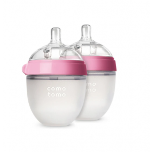 COMOTOMO Silicone Baby Bottle Pack Pink 2 x 150ml - Slow Flow