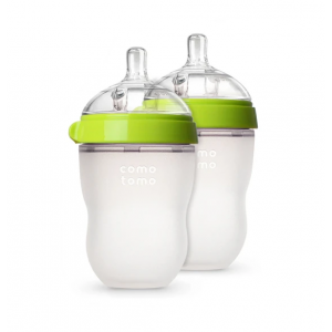 COMOTOMO  Silicone Baby Bottle Pack Green 2 x 250ml - Medium Flow
