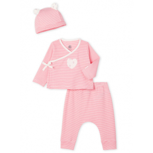 Petit Bateau Ensemble Sleepsuit 4 Pieces Gift Set Pink