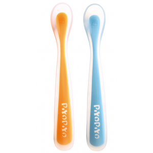 Piyo Piyo Saffty Silicone Spoon - Blue & Yellow