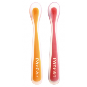 Piyo Piyo Saffty Silicone Spoon - Red & Yellow