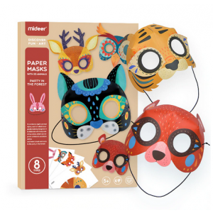 Mideer Paper Masks With 3D Animals 8 Types 5Years+