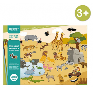 Mideer Stickers Reusable Natural Animal 200 pieces 3+