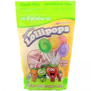 XyloBurst Lollipops Sugar Free with Xylitol Assorted Flavors 50Lollipops