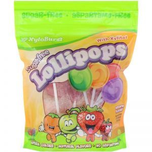 XyloBurst Lollipops Sugar Free with Xylitol Assorted Flavors 25Lollipops