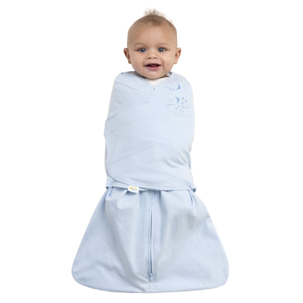 HALO SleepSack Swaddle Single Pack 100 Cotton TOG 1.5 Blue