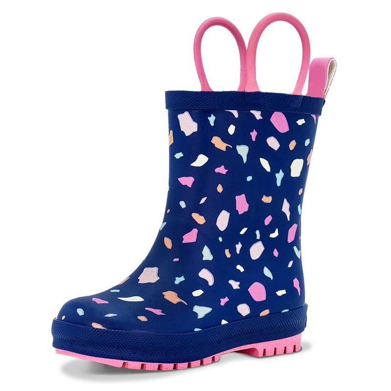 Jan & Jul Kids Puddle-Dry Rain Boots - Terrazzo