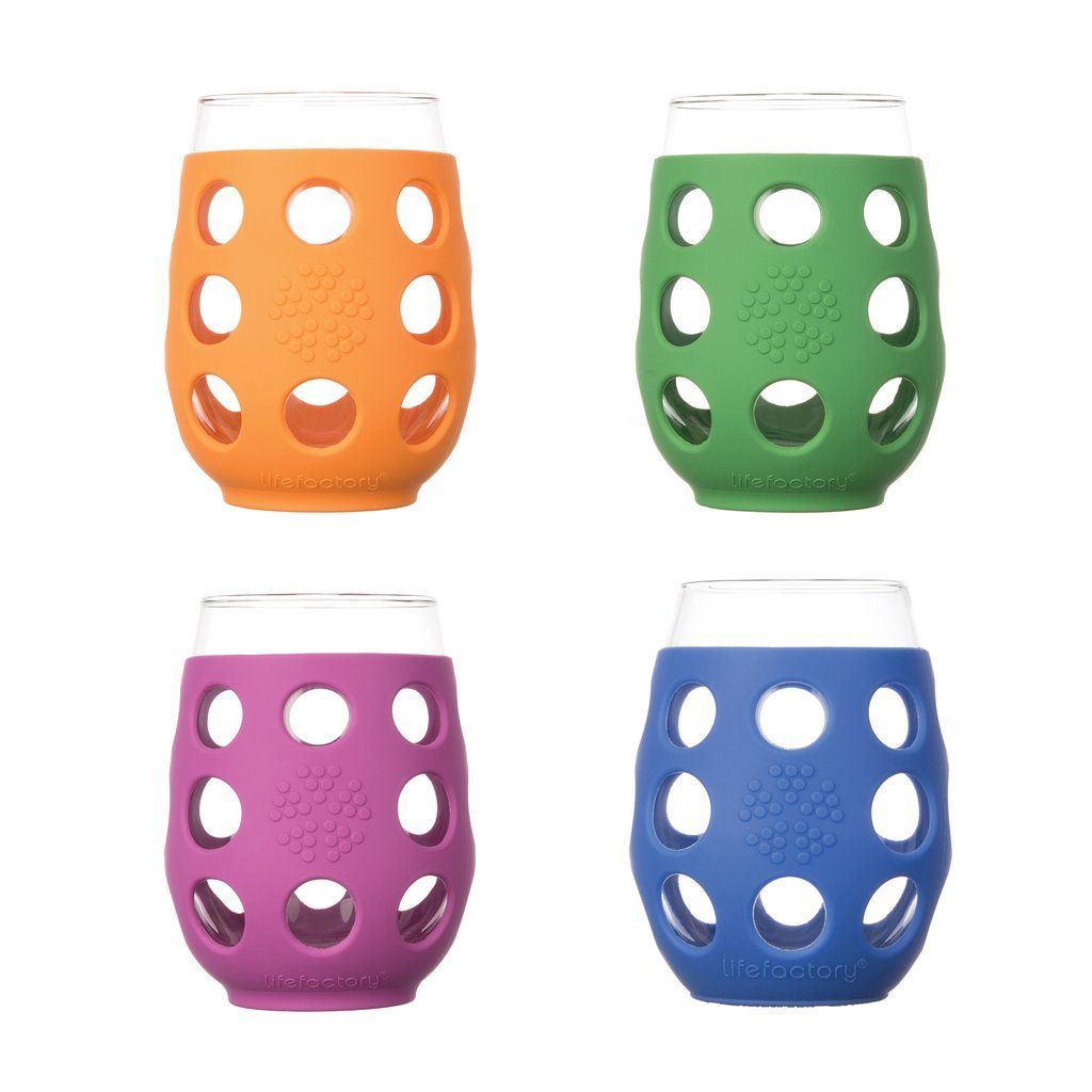 LifeFactory Small Wine Glasses 4 Pack Multi Colour 11oz 325ml 4