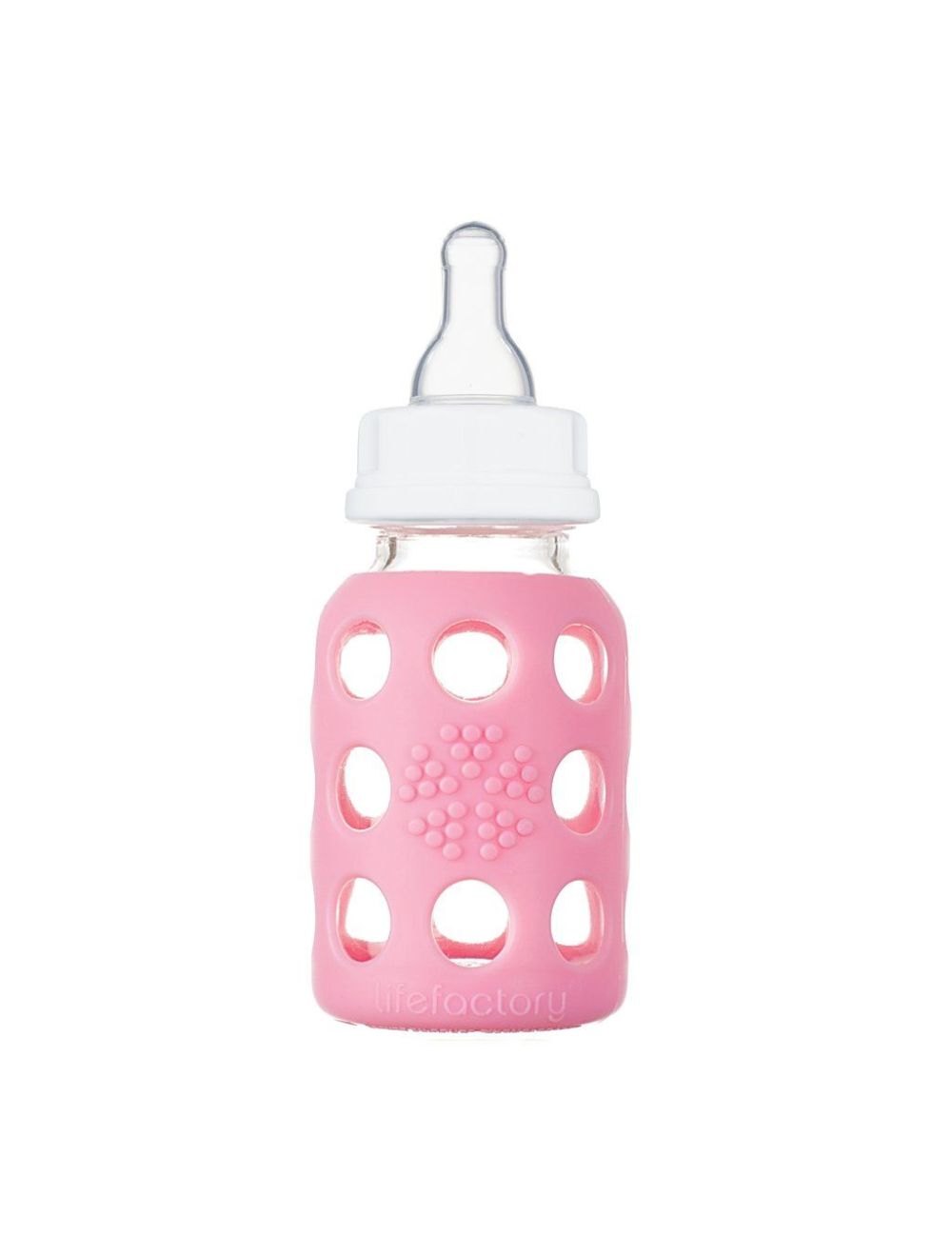 Pink glass deals baby bottles