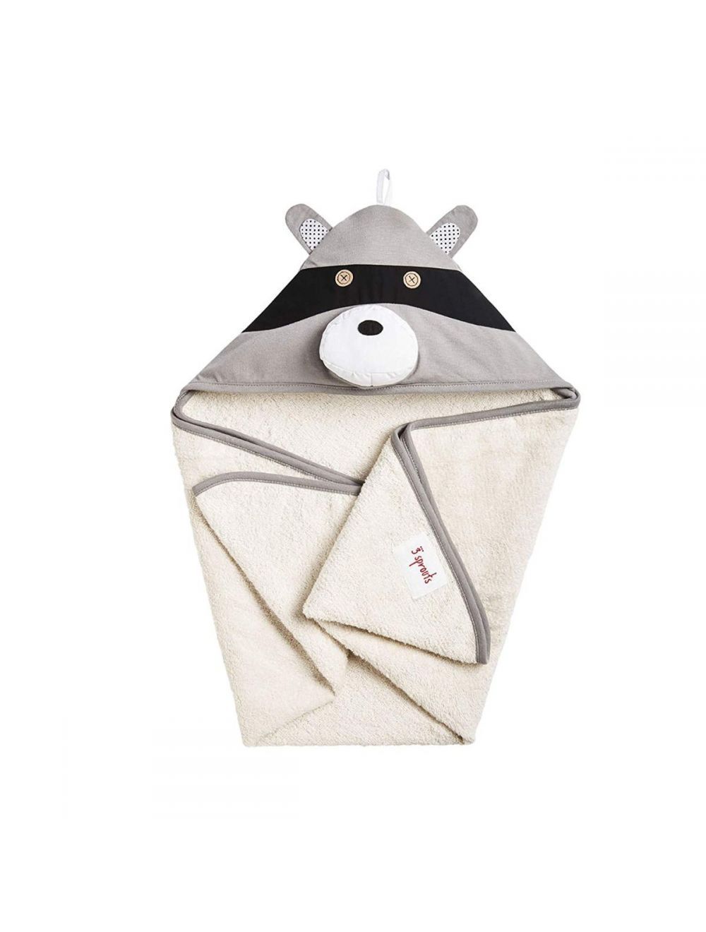 3 Sprouts Hooded towel raccoon
