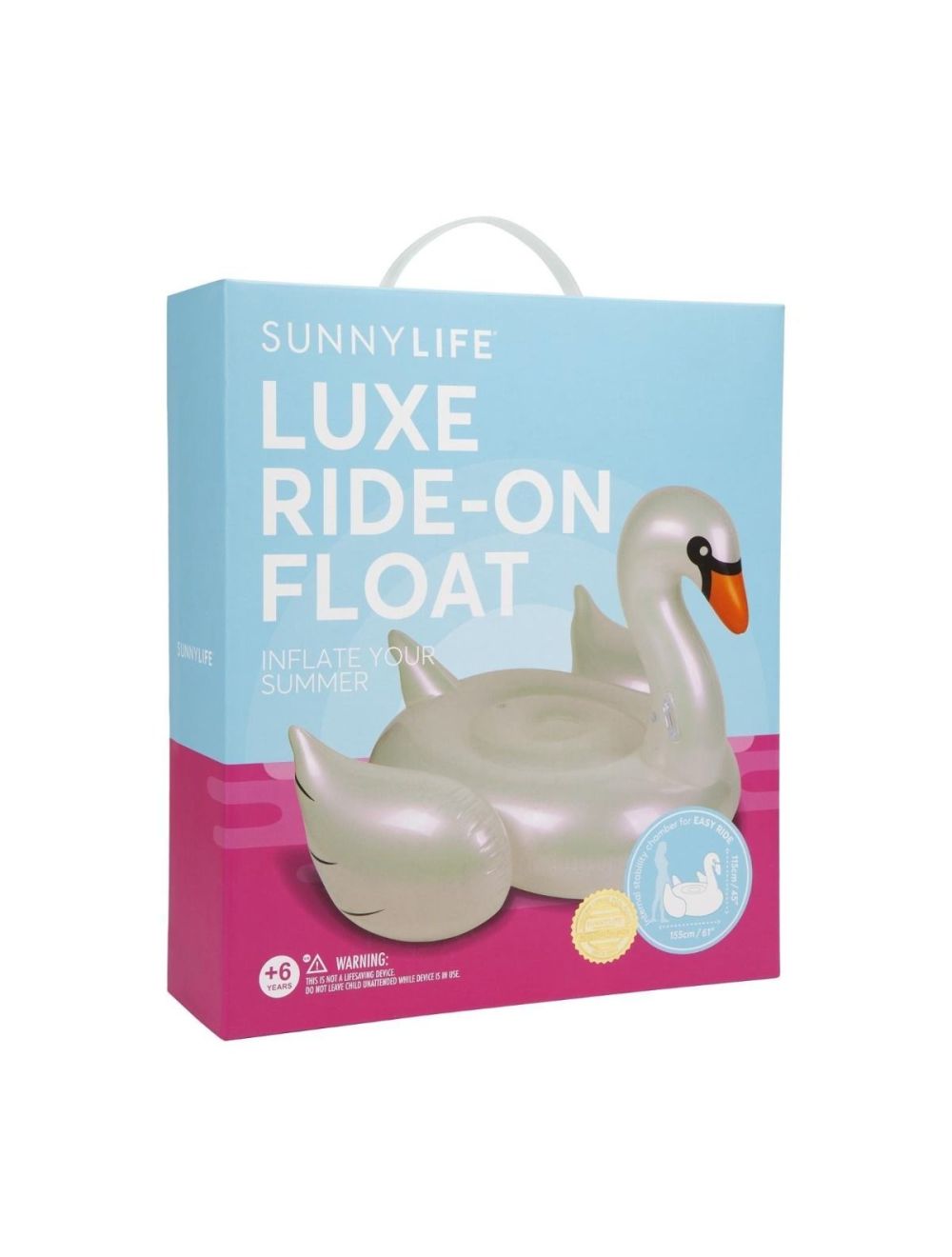 SunnyLife Ride On Float Pearl Swan