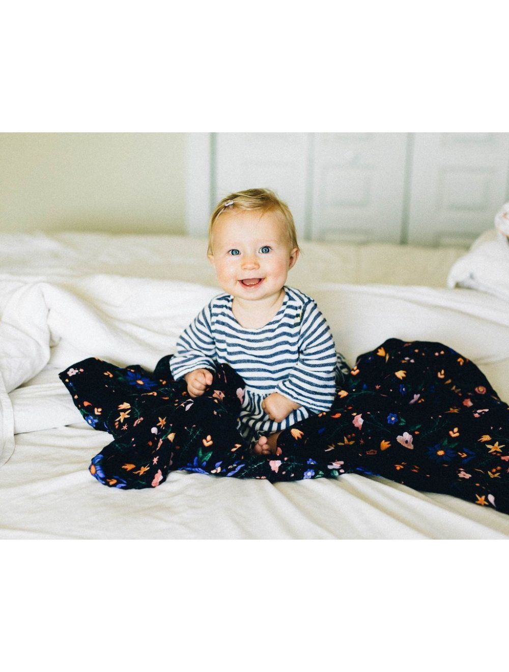 Little Unicorn Cotton Muslin Swaddle Single Floral Stitch