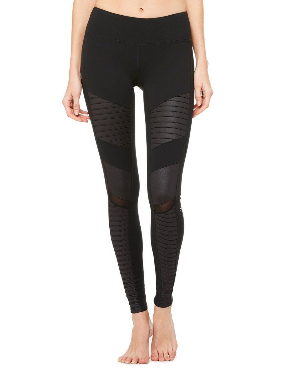 Alo Yoga High-Waisted Moto LEgging Black/Black Glossy XXS