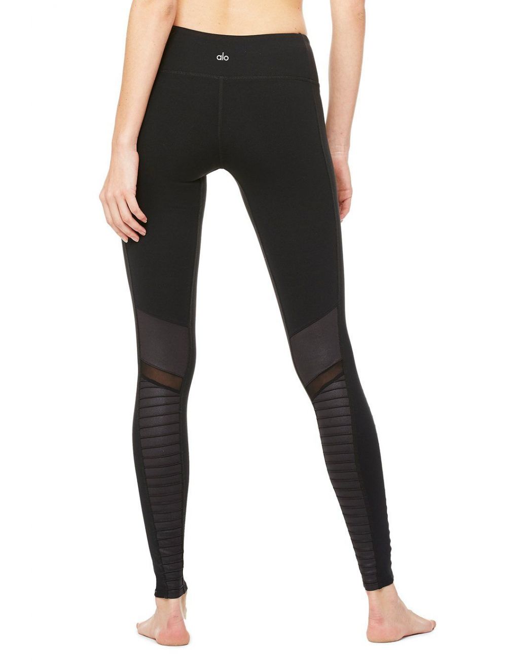 $115 Alo Yoga Women Gray High-Waisted Stretch Moto Leggings Pants Size  Large 