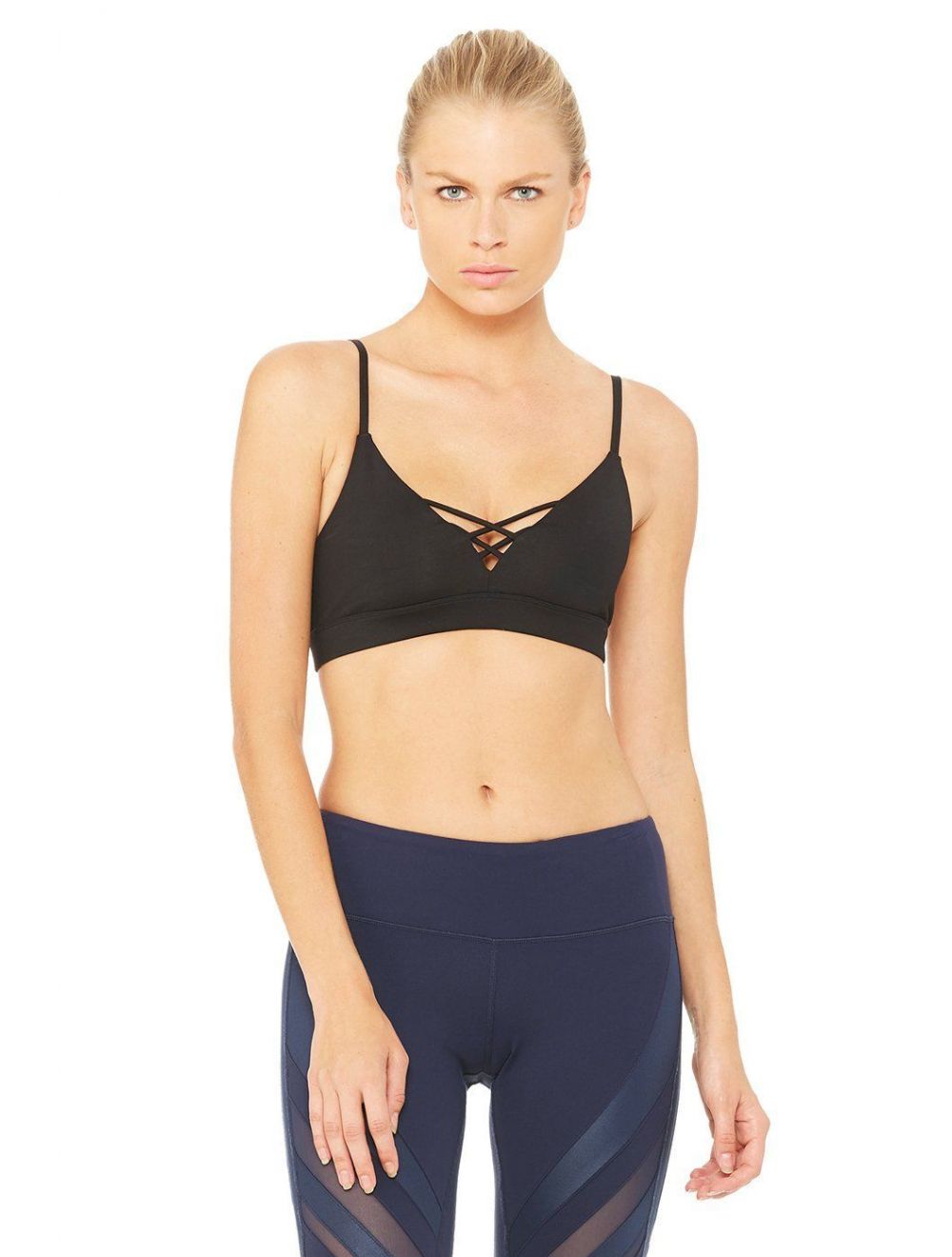 Alo Yoga Interlace Bra-Black XS