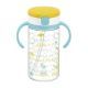 Richell Aqulea Clear Straw Bottle Mug 320ml - Yellow