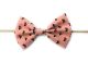 Baby Wisp Headband Fan Out Bow Print - Coral Pink 3-12m