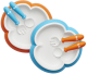 BabyBjorn Baby Plate Spoon & Fork-Orange/Turquoise 2pack
