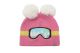 FlapjackKids Knitted Winter Hat - Ski Goggles Pink - Medium to Large