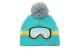 FlapjackKids Knitted Winter Hat - Ski Goggles Turquoise - Medium to Large