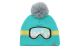 FlapjackKids Knitted Winter Hat - Ski Goggles Turquoise - Medium to Large