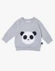 Huxbaby Panda Sweatshirt - Grey Marle