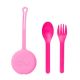 OmieLife Fork Spoon & Pod Set V2 - Bubble Pink