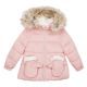 Catimini Pink Puffer Jacket with Faux Fur Hood Llama-Mazing 