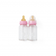Hevea Baby Glass Bottles Medium Flow 3-24m Pink 2 Pack