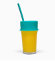 Luumi Unplastic Bubble Tea Silicone Lid and Straw - Blue