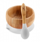Avanchy Baby Bamboo Stay Put Suction Bowl & Spoon - White