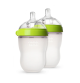 COMOTOMO  Silicone Baby Bottle Pack Green 2 x 250ml - Medium Flow