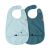 Done by Deer Velcro Bib 2-pack - Deer Friends Blue