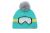 FlapjackKids Knitted Winter Hat - Ski Goggles Turquoise - Medium to Large