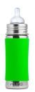 Pura Infant Bottle with Green Sleeve 325ml 3+ months