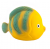 CaaOcho Baby La the Butterfly Fish Natural Rubber Bath Toy