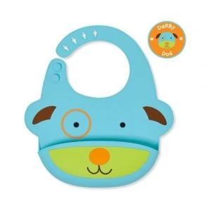 Skip Hop Zoo Fold & Go Silicone Bib-Dog