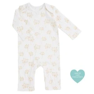 Aden & Anais Long Sleeve Kimono Body Suit - Metallic Gold Dandelion (0-3m)
