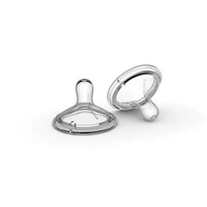Nanobebe Silicone Double Vented Nipples 0 Months+ Twin Pack - Fast Flow