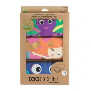 Zoocchini Organic Girls Underwear Coral Caribe 2T-3T