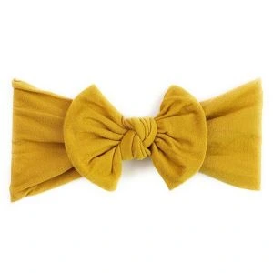 Baby Wisp - Headband - Nylon Bow - Mustard