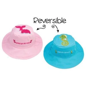 FlapJackKids Kid's Sun Hat Whale/Seahorse Large -R (4-6 Years)