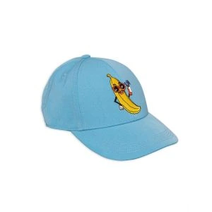 Mini Rodini Unisex Banana Embroidery Cap - Light Blue