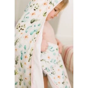 Loulou Lollipop Deluxe Hooded Towel Set - Cactus Floral