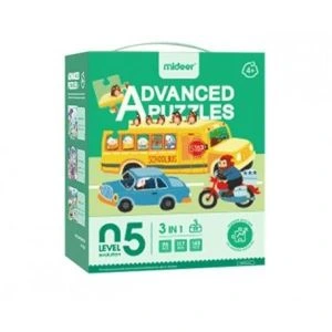 Mideer Advanced Puzzles Level 5 - Busy Traffic & Sea World & Pirate Ship 4+