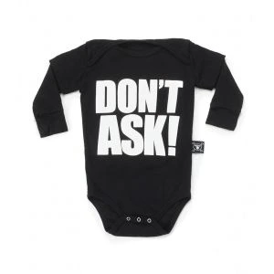 Nununu Don't Ask Patch Onesie - Black 6-12M