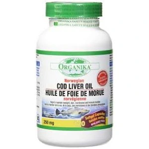 Organika Norwegian Cod Liver Oil 250mg 120Softgels